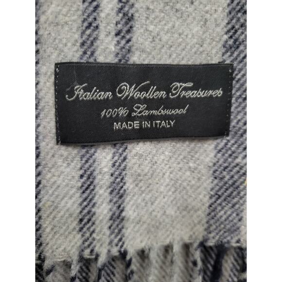 Italian Woollen Treasures Luxury 100% Lambswool Scarf Fringe Plaid‎ - NEW - Picture 6 of 8